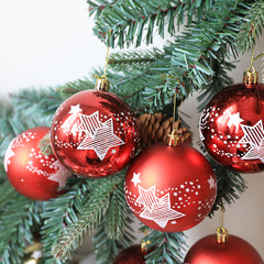 レモンクリスマス装飾品8cm彩色絵ボールケースクリスマスボールショーウインドー装飾飾り卸売り