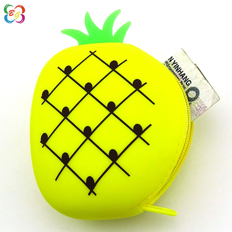 Bolsas de silicona de dibujos animados coreanos, bolsas de cambio de frutas, bolsas de almacenamiento de cable de datos de auriculares, bolsas de maquillaje de viaje de gran capacidad