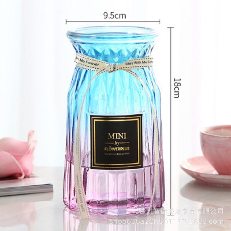 Al por mayor simple origami florero de cristal de color florero simple decoración de la sala de estar florero hidropónico florero