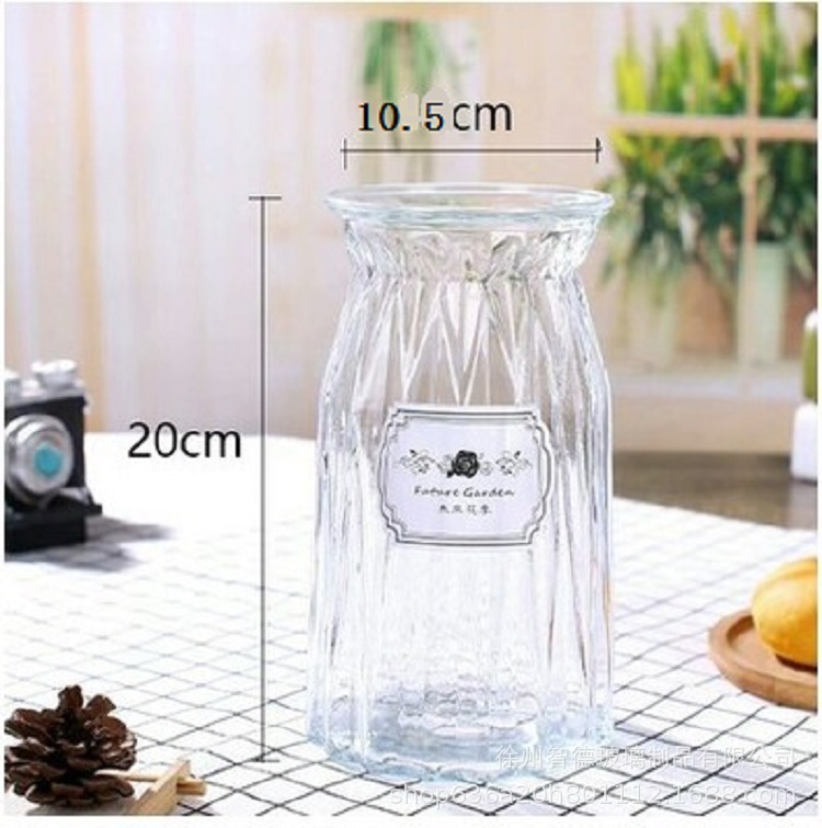 Al por mayor simple origami florero de cristal de color florero simple decoración de la sala de estar florero hidropónico florero