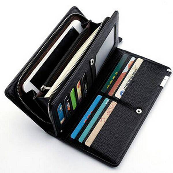 Long short wallet with zipper