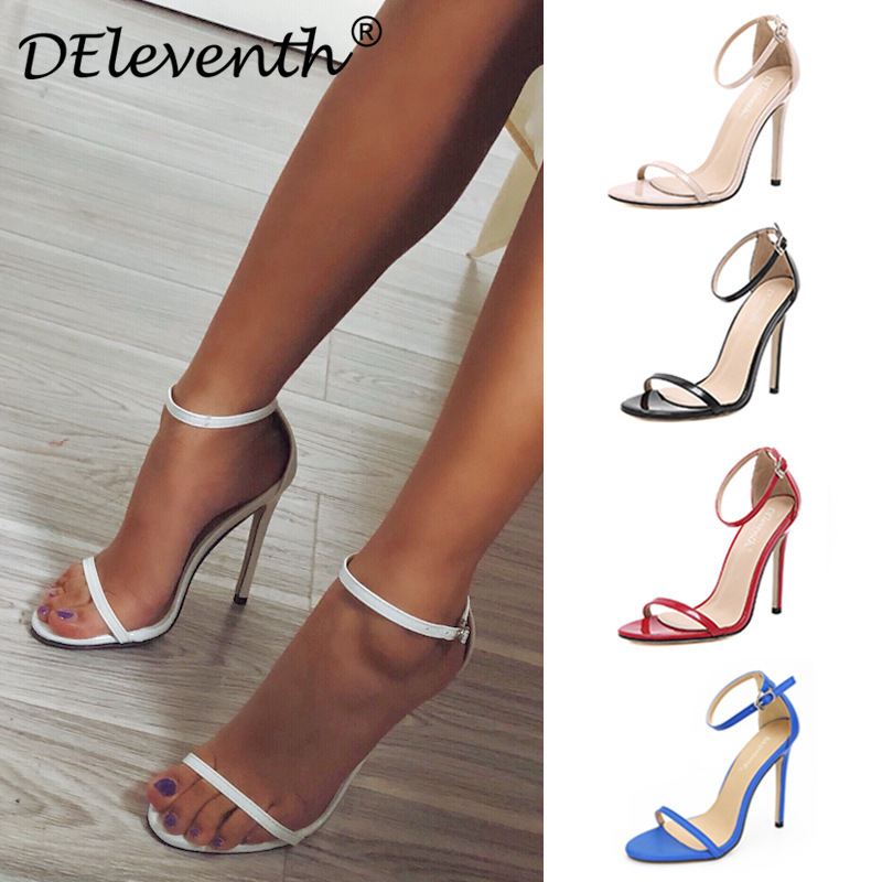 300-1 High Heels Deleventh European and American Sexy One-Line Sandals Women's High Heels Large Size 43