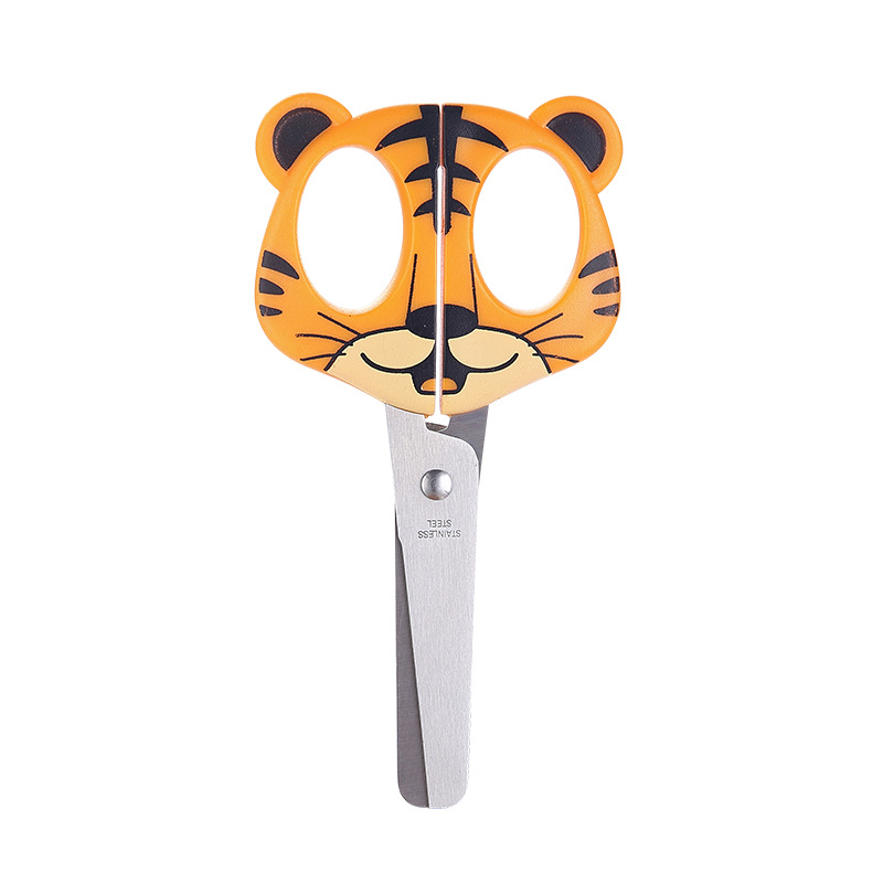 Falla de acero inoxidable tijeras para niños tijeras artesanadas de animales de dibujos animados tijeras para estudiantes fábrica de tijeras para el hogar al por mayor