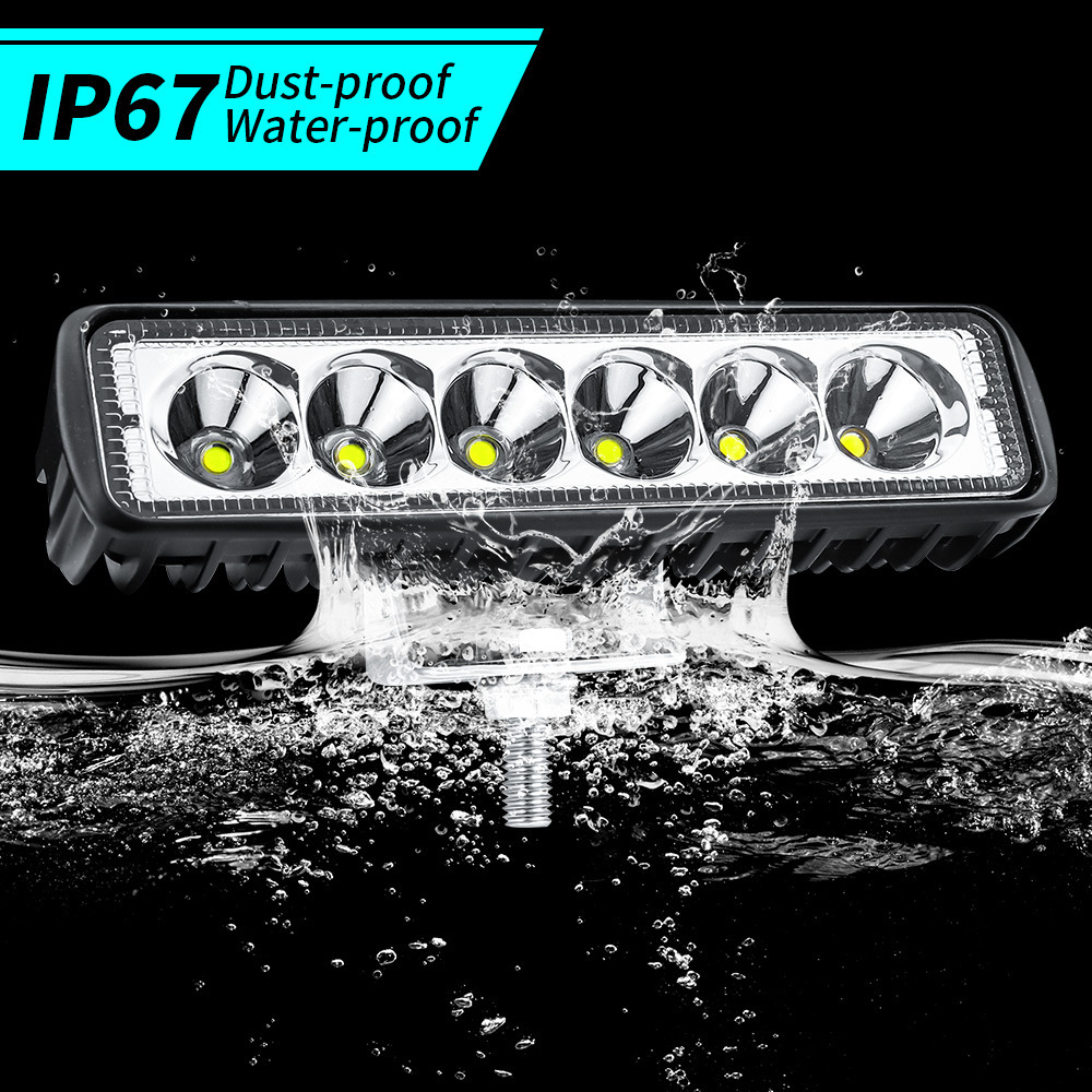 Qìchē Car LED Work Light 12V-24V 6 inch 6-LED 18W Modified Lamp (İşçi projektorları)