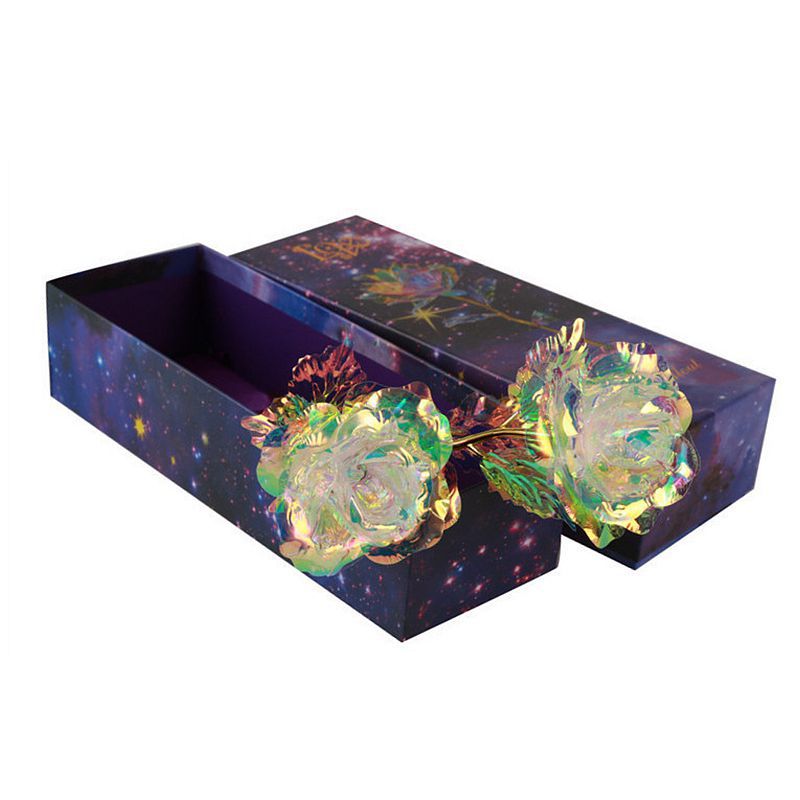 24K lámina de oro rosa luminoso de color traje de oro creativo Día DE LA Madre Día de San Valentín ramo de regalo de cumpleaños al por mayor