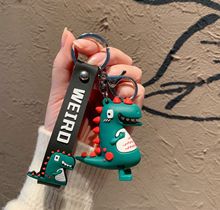 创意可爱简约卡通小恐龙钥匙扣女汽车包包挂件钥匙链地摊产品批发