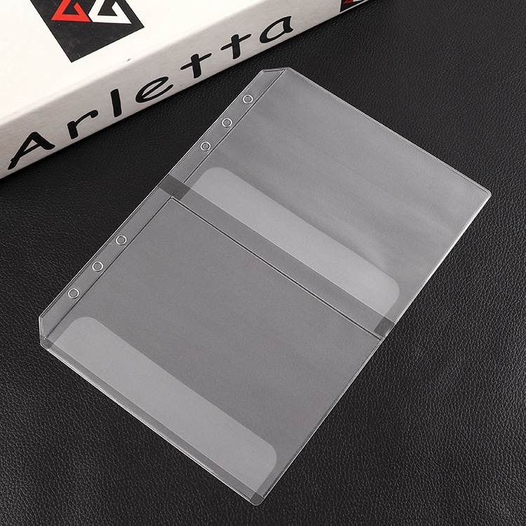 A5/A6 bolsa de almacenamiento de cuaderno viajero de PVC de hojas sueltas reemplazo de libros núcleo interno esmerilado bolsa de cremallera de PVC