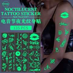 Music festival luminous tattoo stickers rock band concert nightclub bar performance birthday party luminous stickers