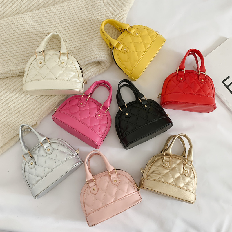Bolso para niños de estilo coreano 2021 otoño e invierno nuevo bolso de hombro lindo rombo mini bolso de concha de moda bolso de accesorios crossbody
