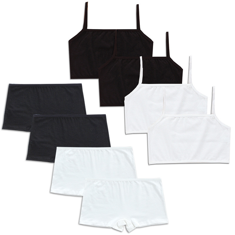Girls' Bra Developmental Set Single-Layer Solid Color Sling Tube Top Girls' Summer Foreign Trade Underwear for Middle and Big Children and Primary School Students