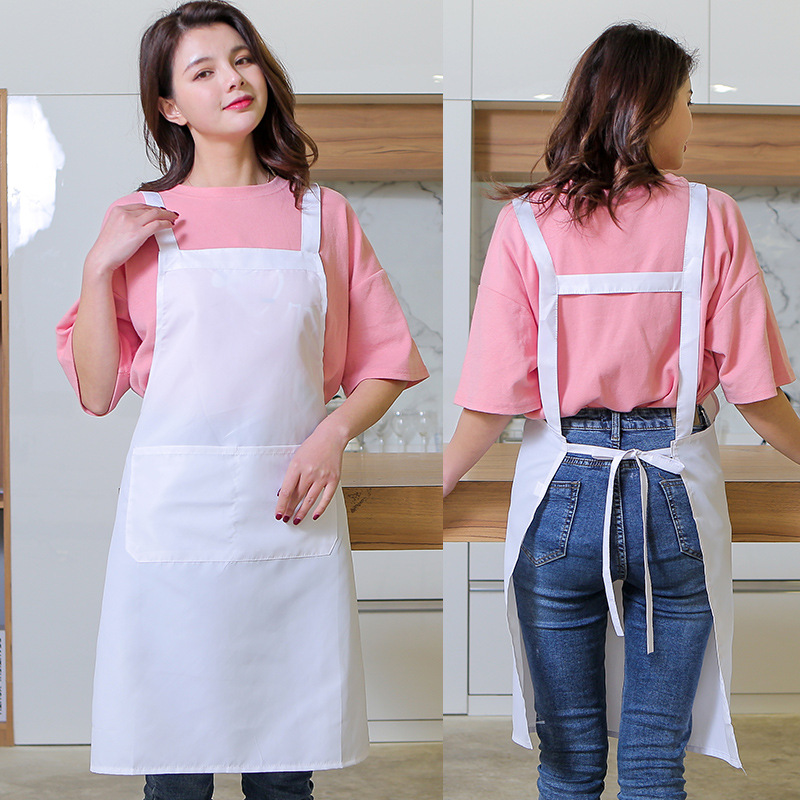 Comercio exterior a prueba de aceite impermeable delantal cocina tienda materna e infantil piscina tienda de lavado de coches guardapolvos Halter en forma de H delantal al por mayor