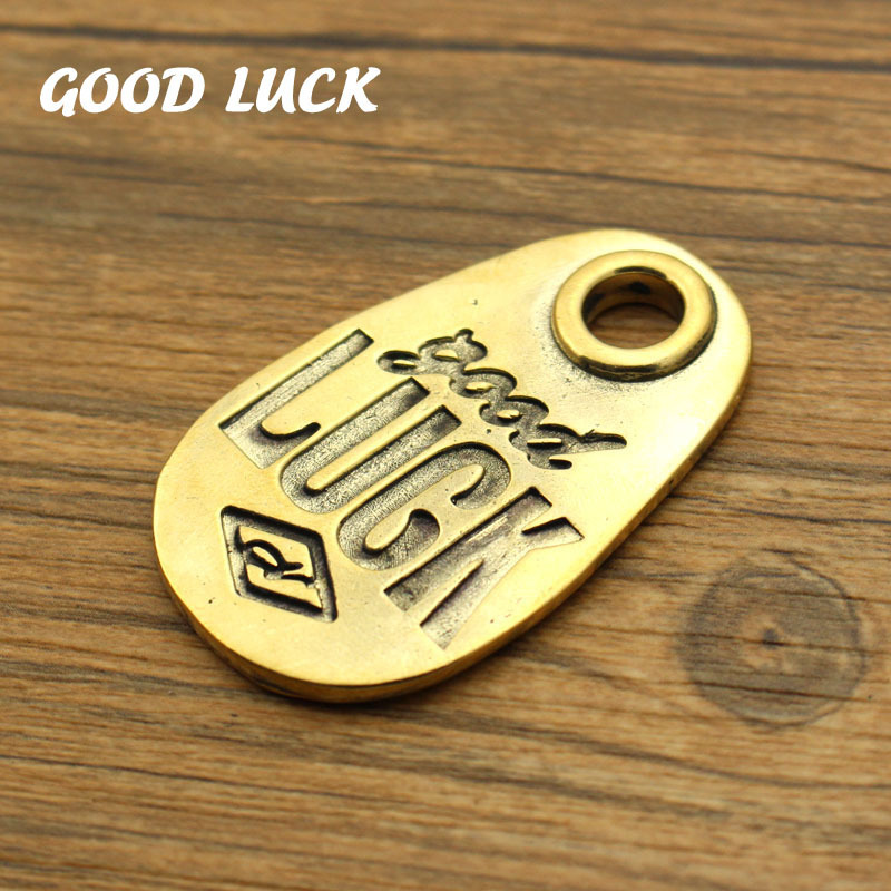 New Copper GOODLUCK Keychain Pendant Good Luck Key Listing Gift Pendant Bag Zipper Wholesale