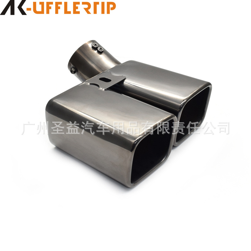 Adecuado para Toyota Alpha boca cuadrada Elfa tubo de escape modificación una salida dos cola boquilla 304 Acero inoxidable cola garganta
