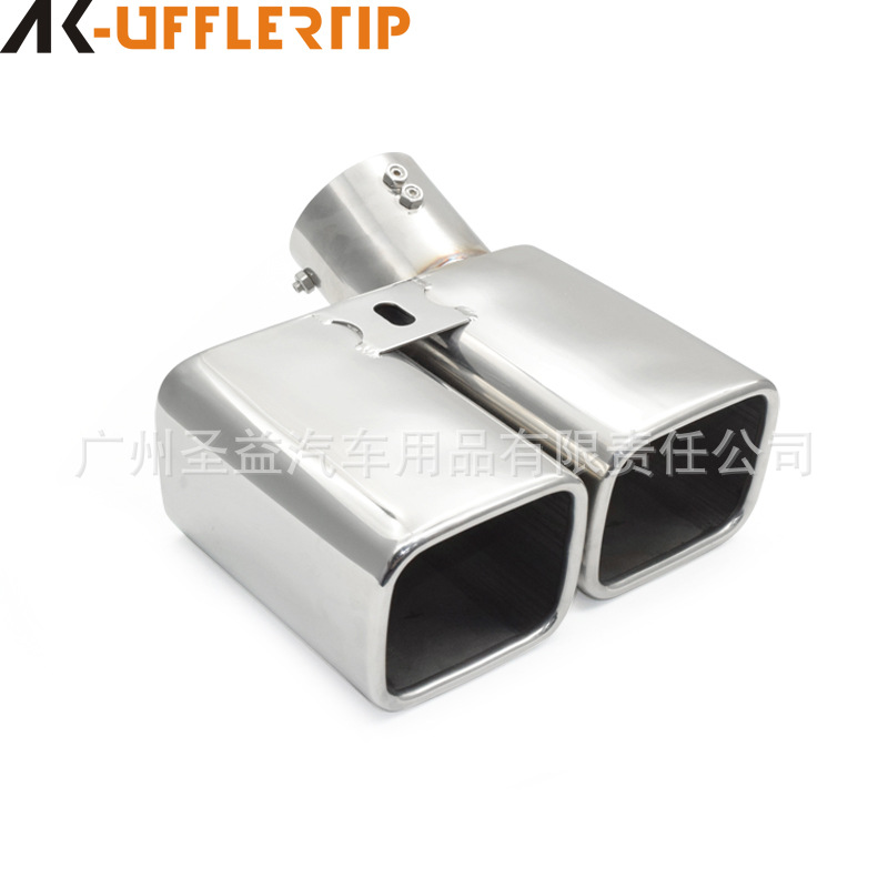 Adecuado para Toyota Alpha boca cuadrada Elfa tubo de escape modificación una salida dos cola boquilla 304 Acero inoxidable cola garganta