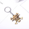 Cartoon One Piece Pirate Pirate Luffy Key Bink Chain Grass Hat Skeleton Skull Scenic Scene metal pendant