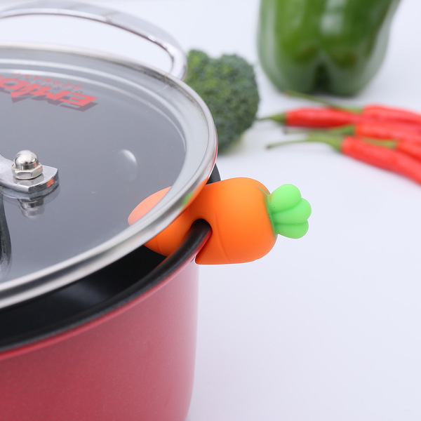 Design silicone small carrot pot lid to lift the anti -overflow…