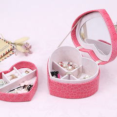 Creative and Fashion Heart-Shaped Double-Layer Wedding Gift Jewelry Box for Rings and Accessories