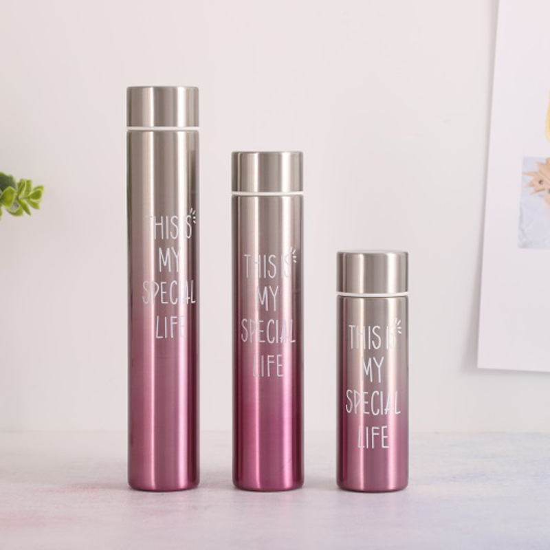 不锈钢渐变色防狼棒保温杯直身细长随行杯金箍棒杯子节日礼品