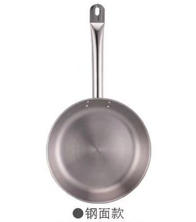 Cocina occidental antiadherente plana sartén Placa de carne de acero inoxidable compuesto inferior sola manija sartén Cocina de Inducción de gas Universal