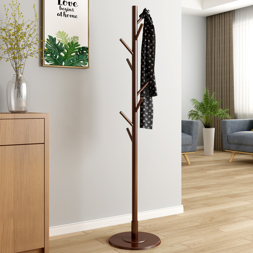 Fulin Qide European solid wood coat rack creative disc bottom bedroom living room floor hanging clothes hanger clothes hanger