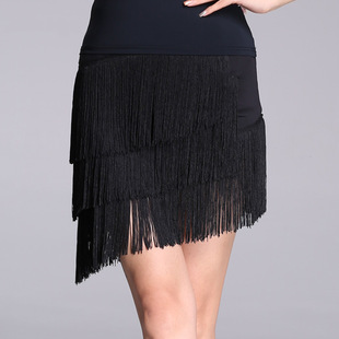 One-piece Latin dance skirt female adult dance skirt irregular beveled tassel skirt new practice skirt