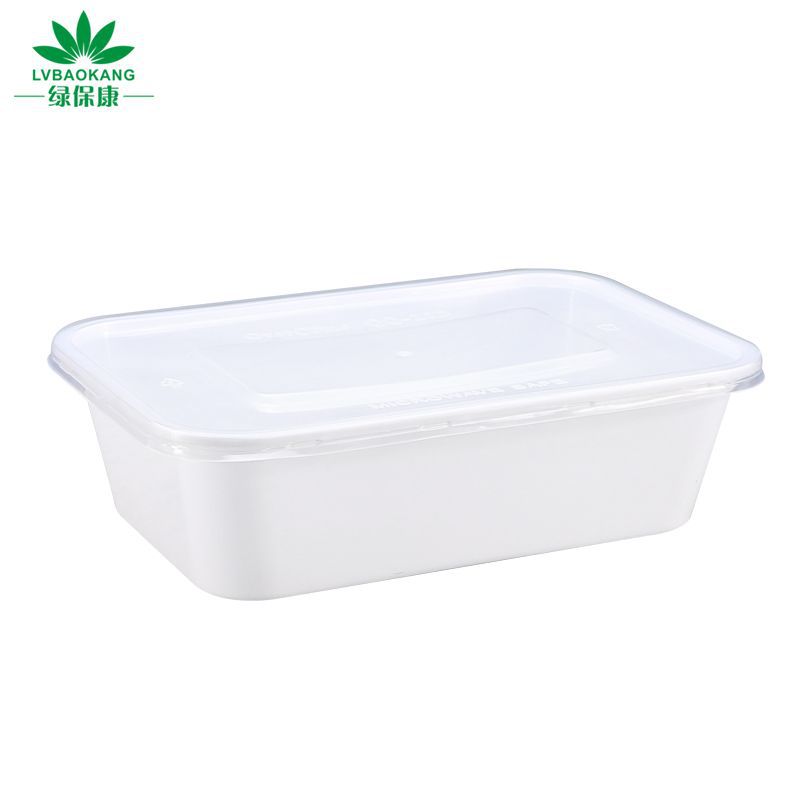 Fiambrera desechable Fiambrera de plástico rectangular para llevar vajilla comida rápida tazón de sopa grueso con tapa caja de embalaje plato