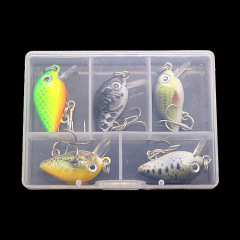 Mini 5-Compartment Plastic Fishing Gear Box, 5-Section Bait Box, Lure Box, Lure Shiner Dual-Ring Storage Box