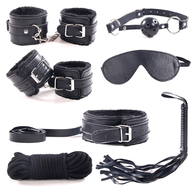 7-Piece BDSM Bondage Kit, Assorted Restraints & Accessories, One Size Fits All