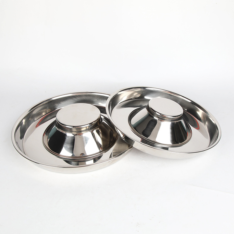 Suministros para mascotas perro tazón de fuente de comida para perros vajilla de acero inoxidable Slow Food Bowl Amazon Hot Pet Dog Stop Food Dog Bowl