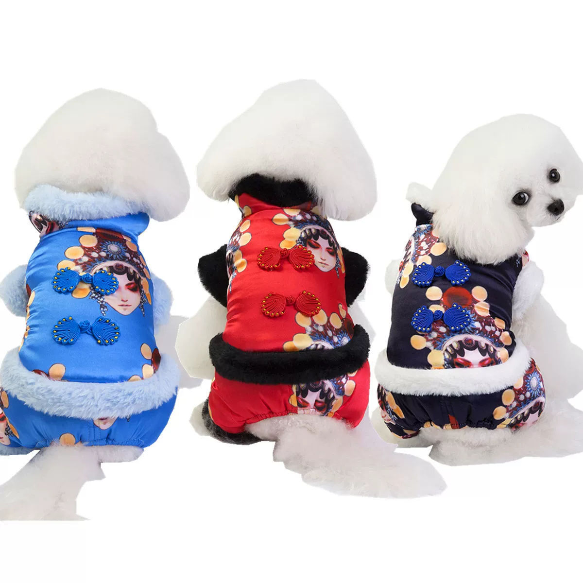 Одежда Для Животных Одежда Для Собак Осень и зима Праздничная одежда Новый Домашнее Животное Новый Год Одежда Костюм 19 Тан Лицо Четыре Ноги Хлопка Одежда