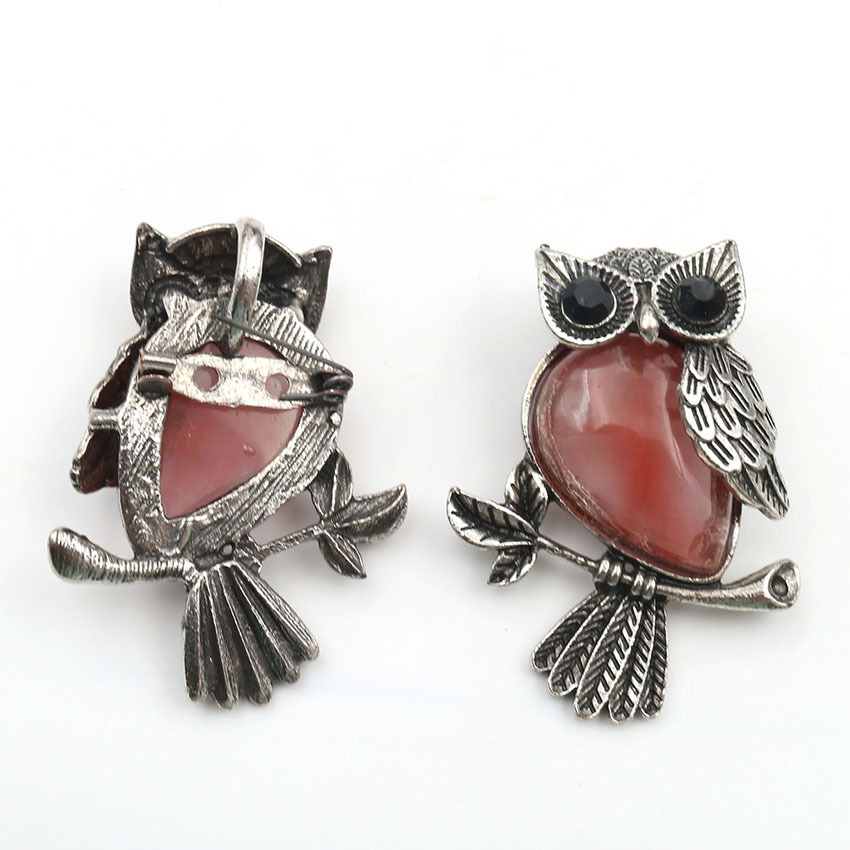 수박 빨간 올빼미 의류 브로치 펜던트