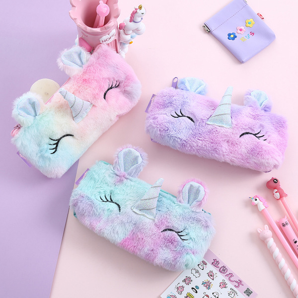 Winter plush pencil case