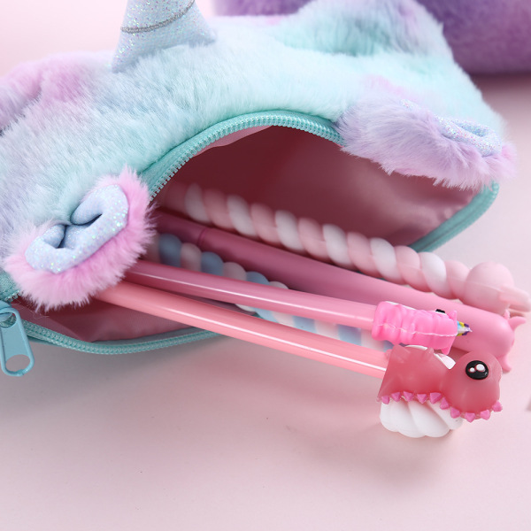 Winter plush pencil case