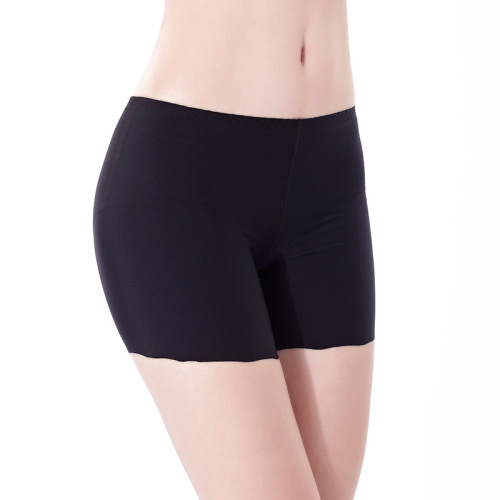 Mid-waist thin ice silk underwear, one-piece seamless women's three-quarter leggings, anti-exposure safety pants