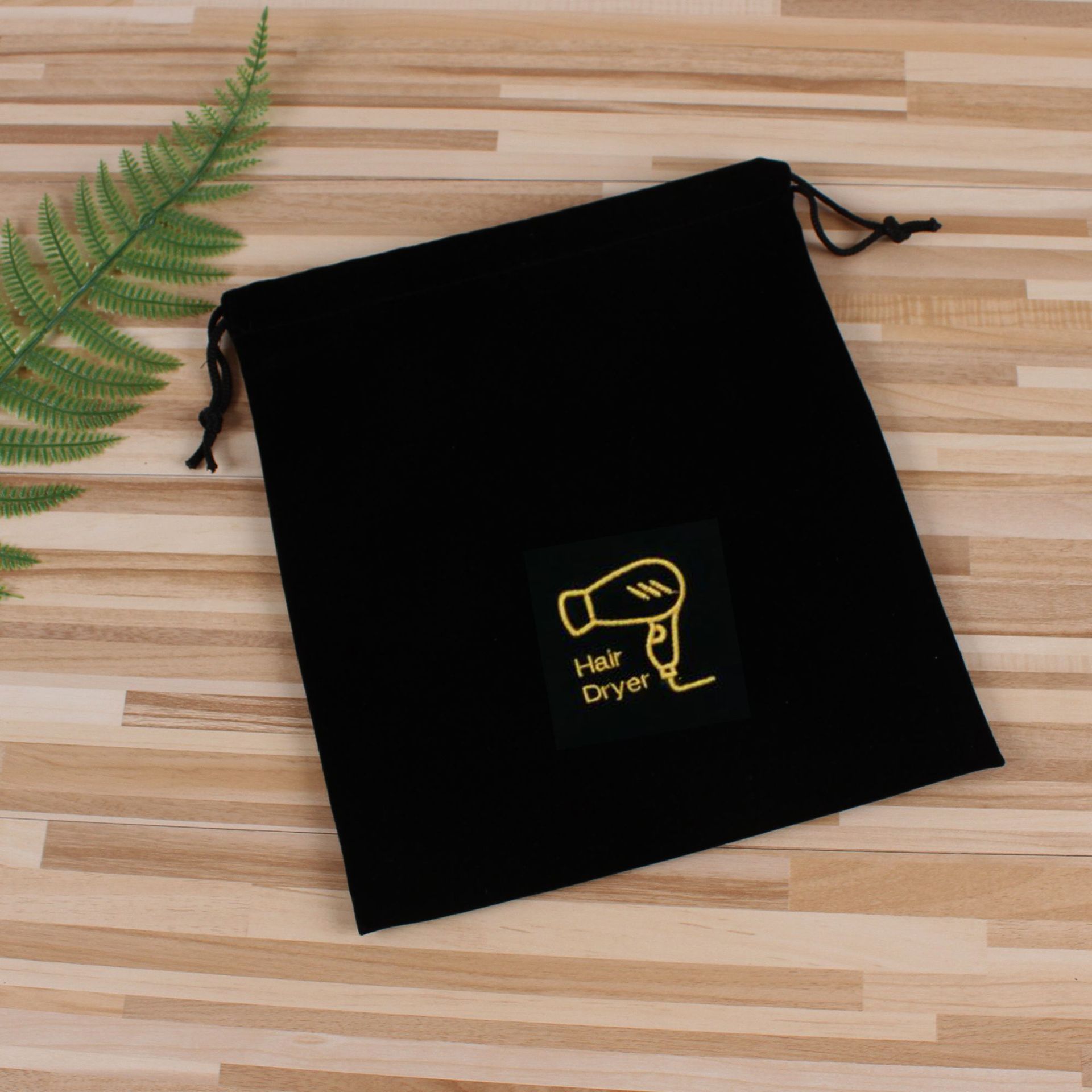 En stock Hotel habitación especial secador de pelo bolsa de franela Hotel secador de pelo bolsa de almacenamiento fijo logo