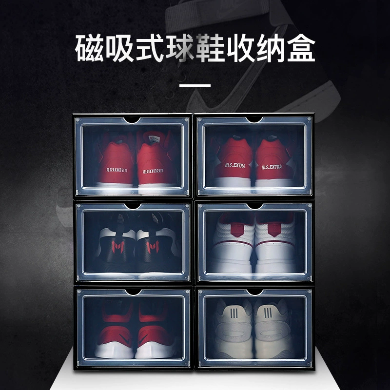 Acrylic Shoe Storage Box, Stackable Front-Opening Organizer, 34×25×18 cm (clear)