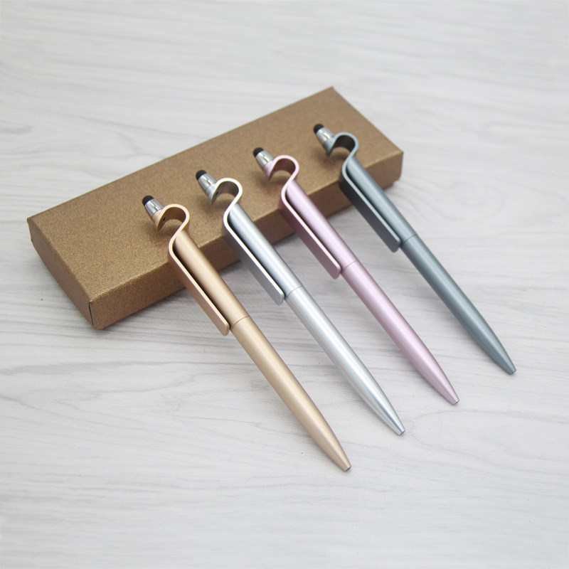 Multifuncional teléfono móvil titular de la pluma táctil pluma bolígrafo de oficina imprimible logotipo publicidad promoción fabricante suministro