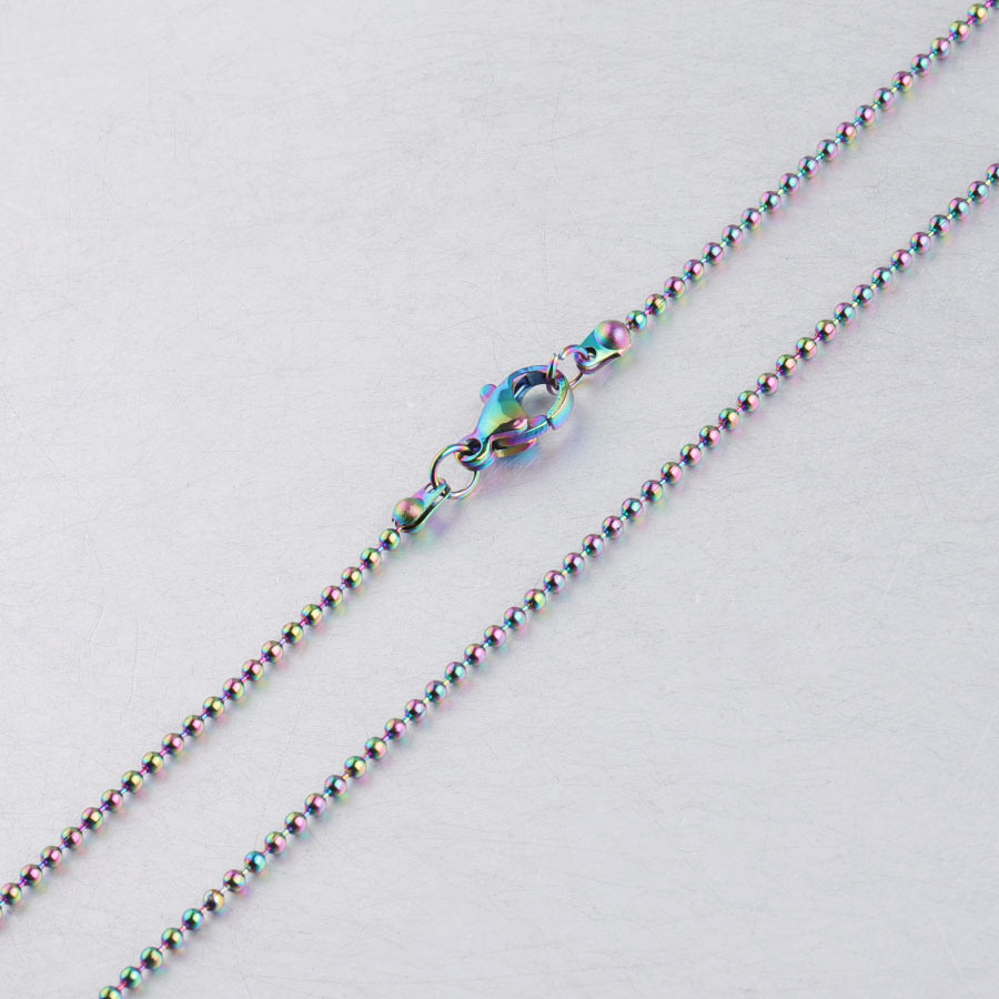 Pulsera de acero inoxidable Directo de fábrica de acero inoxidable del grano de la cadena de la onda cadena DIY colgante de joyería con cadena de langosta hebilla collar 45cm