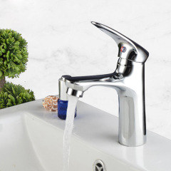 Copper Face Basin Faucet, Hot and Cold Single Lever Console Sink Faucet, Household Use, Factory Wholesale