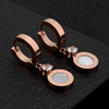 Golden earrings stainless steel, does not fade, pink gold, simple and elegant design, Japanese and Korean