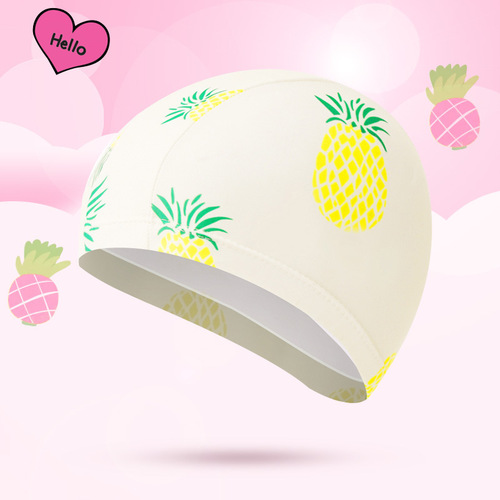 New elastic swimming cap for boys and girls, cute cartoon pattern, fashionable and comfortable baby swimming cap, protective hair swimming cap