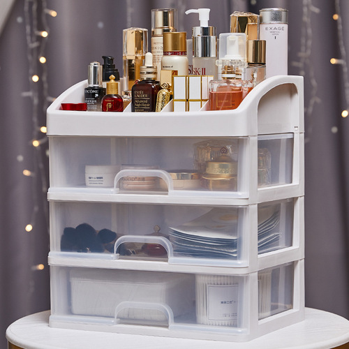 Cosmetic storage box drawer-type student dormitory desktop large-capacity skin care product mask lipstick plastic storage rack
