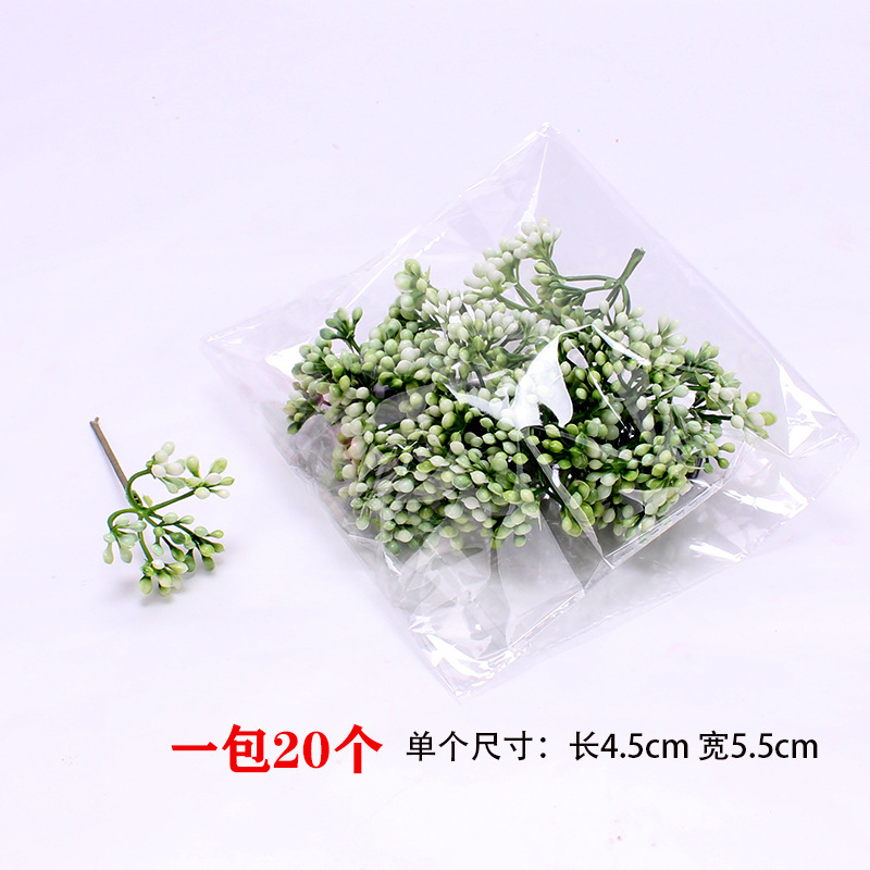 Ramo artificial con hierba cola de dragón hierba caja de regalo con adorno hoja de eucalipto dinero hoja flor tienda paquete material al por mayor