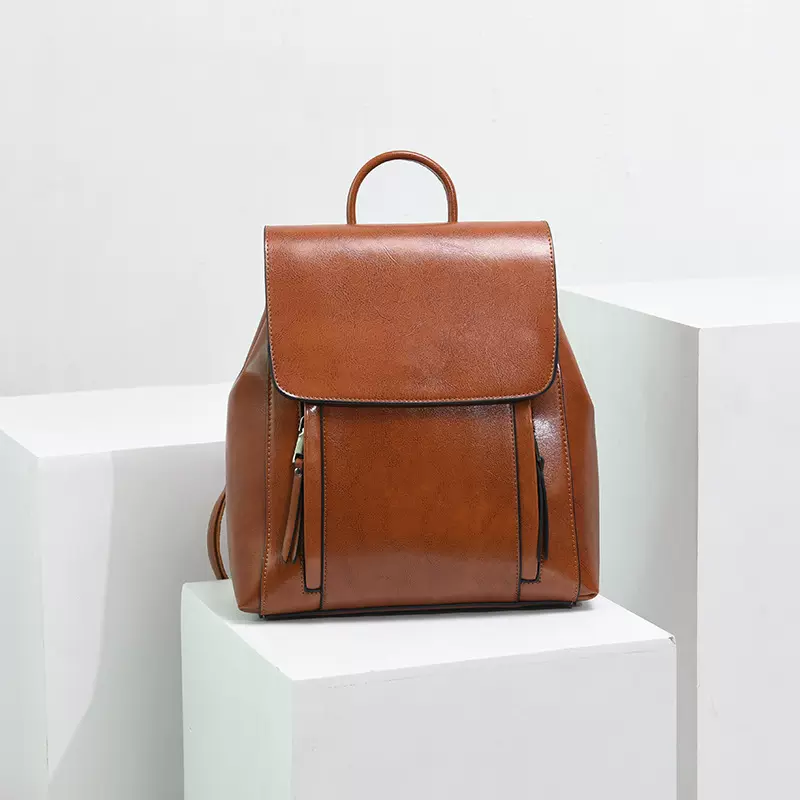 代理加盟 2025新款女士双肩包 头层牛皮 多功能双肩背包 广州批发