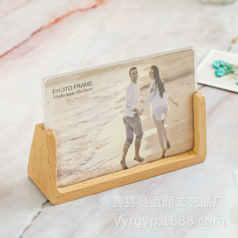 Простой деревянный фоторамка стол Творческий U-образный фото стенд База фронт офиса стол визитная карточка кронштейн