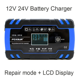12V 24V 8A Motorcycle Car Pulse Repair Battery Charger UK EU