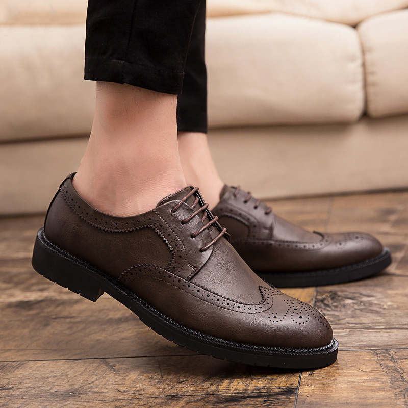 Chaussures décontractées pour homme en cuir brogue style printemps_voghion.com