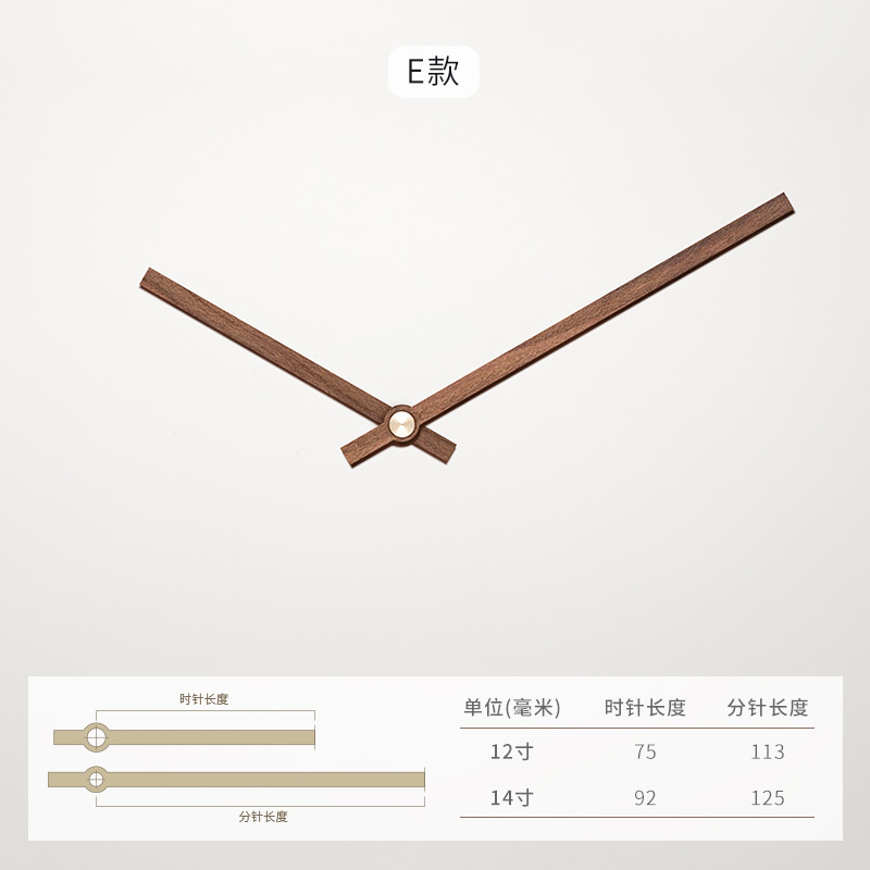 Negro nogal Haya Rosewood madera maciza puntero personalidad Cruz puntada cobre manga DIY reloj aguja