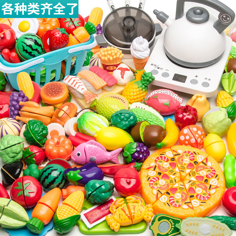 Factory Goods Children's Pretend Play Kitchen Toys Girls' Shopping Cart Vegetable Cutting Set Baby Fruit Cutting Set Boys Factory Goods Children's Pretend Play Kitchen Toys Girls' Shopping Cart Vegetable Cutting Set Baby Fruit Cutting Set Boys