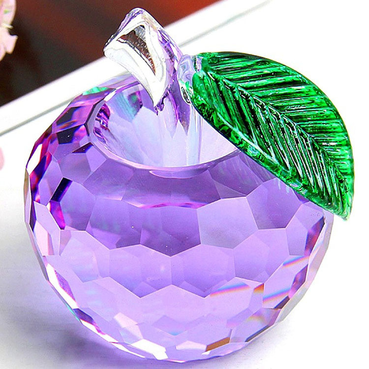 Christmas Crystal Apple Christmas Eve High-end Color Crystal Souvenir Gift Mobile Phone Teller Decoration Ornaments